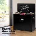 Artiss Shoe Cabinet Bench 15 Pairs Storage Organiser Black