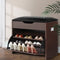 Artiss Shoe Rack Cabinet Bench 3-Tier 15 Pairs Walnut