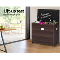 Artiss Shoe Rack Cabinet Bench 3-Tier 15 Pairs Walnut