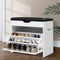 Artiss Shoe Rack Cabinet Bench 3-Tier 15 Pairs White