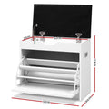 Artiss Shoe Rack Cabinet Bench 3-Tier 15 Pairs White