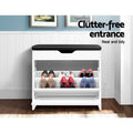 Artiss Shoe Rack Cabinet Bench 3-Tier 15 Pairs White