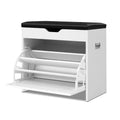 Artiss Shoe Rack Cabinet Bench 3-Tier 15 Pairs White