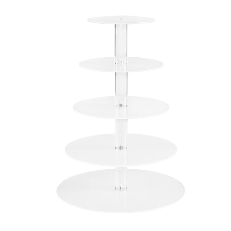 5-Star Chef 5 Tier Cake Stand Acrylic Round Clear Wedding