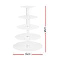 5-Star Chef 5 Tier Cake Stand Acrylic Round Clear Wedding