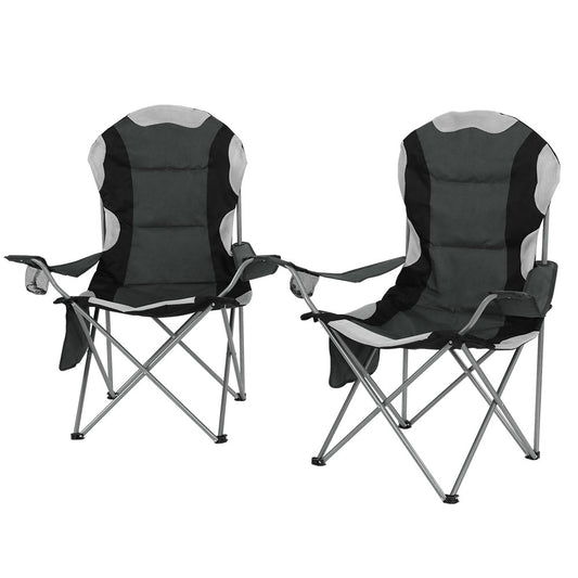 Weisshorn Camping Chair Folding Portable Outdoor Fishing Grey 2PC