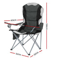 Weisshorn Camping Chair Folding Portable Outdoor Fishing Grey 2PC