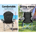 Weisshorn Camping Chair Folding Portable Outdoor Fishing Grey 2PC