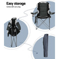 Weisshorn Camping Chair Folding Portable Outdoor Fishing Grey 2PC