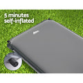 Weisshorn Self Inflating Mattress SINGLE Grey Camping Sleeping Pad
