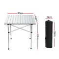 Weisshorn 70CM Folding Camping Table Aluminium Outdoor Picnic BBQ