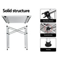 Weisshorn 70CM Folding Camping Table Aluminium Outdoor Picnic BBQ