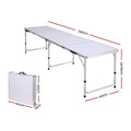 Weisshorn Camping Table 240cm Folding Aluminium Portable BBQ Picnic