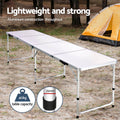 Weisshorn Camping Table 240cm Folding Aluminium Portable BBQ Picnic