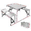 Weisshorn Folding Camping Table 2 Bench Chairs Picnic BBQ Outdoor