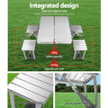 Weisshorn Folding Camping Table 2 Bench Chairs Picnic BBQ Outdoor