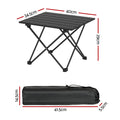 Weisshorn Folding Camping Table 40cm Aluminium Roll Up Picnic BBQ