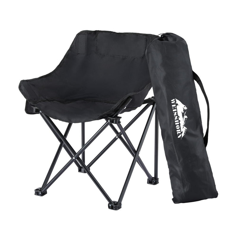 Weisshorn Moon Chair Camping Folding Seat 120KG Black Portable