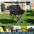 Weisshorn Moon Chair Camping Folding Seat 120KG Black Portable
