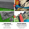Weisshorn Self Inflating Mattress 10CM DOUBLE Grey Camping Air Bed