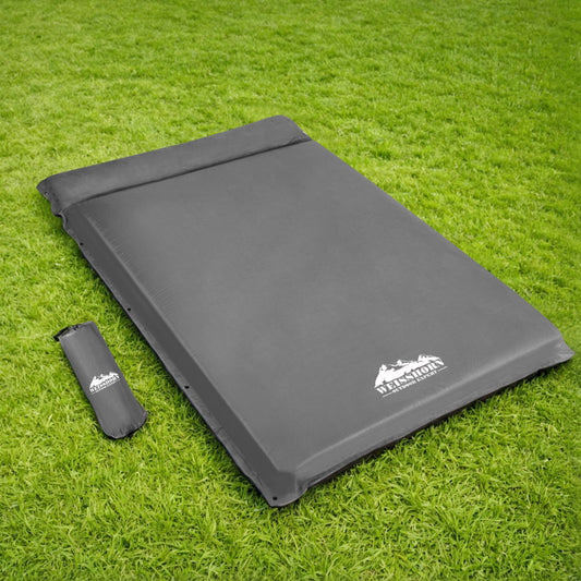 Weisshorn Self Inflating Mattress 10CM Camping Sleeping Mat Air DOUBLE Grey