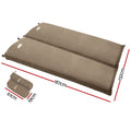 Weisshorn Self Inflating Mattress DOUBLE Camping Sleeping Mat Coffee