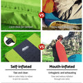 Weisshorn Self Inflating Mattress DOUBLE Green Camping Sleeping Pad