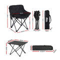 Weisshorn 3pc Camping Table Chair Set Folding Aluminium Portable