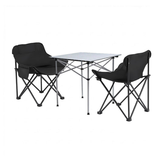 Weisshorn Camping Table Chair Set 3pc Folding Aluminium Outdoor Picnic