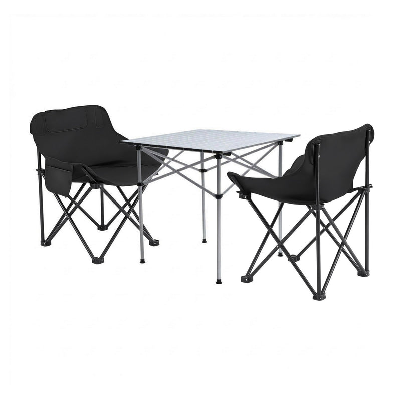 Weisshorn Camping Table Chair Set 3pc Folding Aluminium Outdoor Picnic