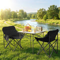 Weisshorn Camping Table Chair Set 3pc Folding Aluminium Outdoor Picnic