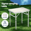 Weisshorn 3pc Camping Table Chair Set Folding Aluminium Portable