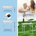 Weisshorn 3pc Camping Table Chair Set Folding Aluminium Portable