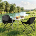 Weisshorn 3pc Camping Table Chair Set Folding Aluminium Portable