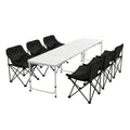 Weisshorn 7pc Camping Table Chair Set Folding Aluminium Portable