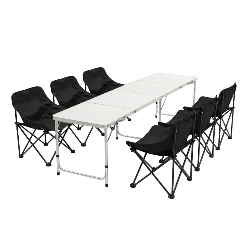 Weisshorn 7pc Camping Table Chair Set Folding Aluminium Portable