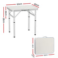 Weisshorn Folding Camping Table 60cm Adjustable Portable Picnic