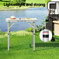 Weisshorn Folding Camping Table 60cm Adjustable Portable Picnic