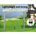 Weisshorn Folding Camping Table 90cm Adjustable Portable Picnic