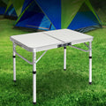 Weisshorn Folding Camping Table 90cm Adjustable Portable Picnic