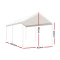 Instahut 3x6m Carport Kit Steel Garage Shelter Canopy