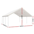 Instahut 6x6m Carport Kit Steel Garage Shelter Canopy