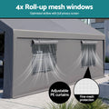 Instahut 3x6m Carports Canopy Tent Portable Garage Outdoor Steel Shelter Grey