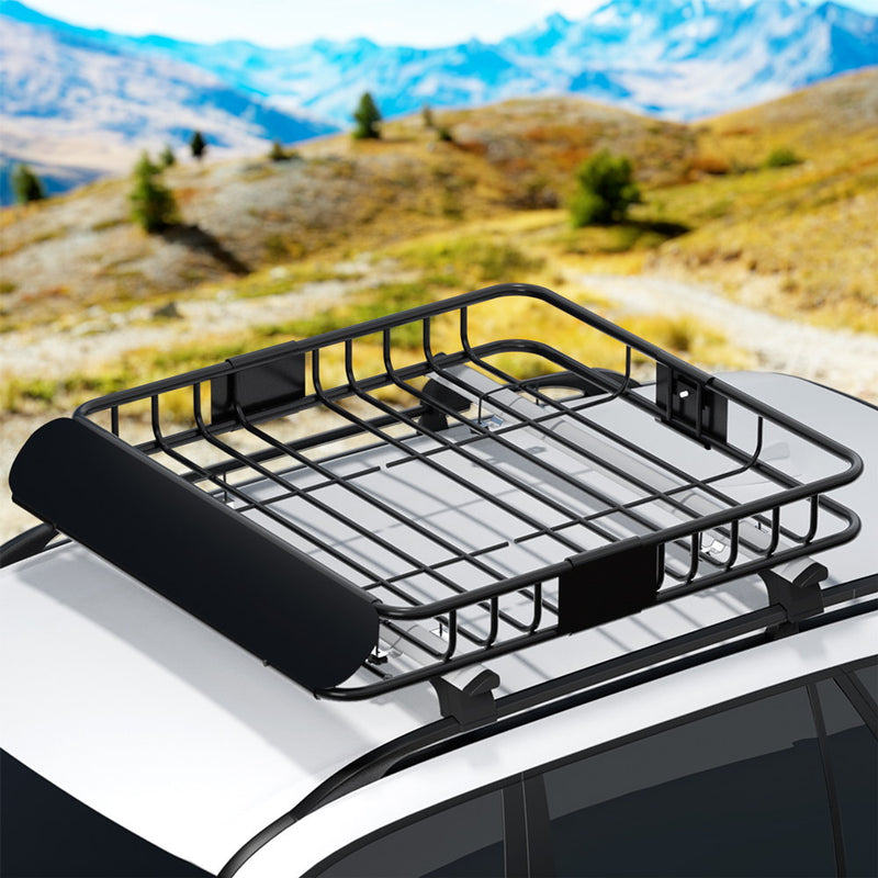 Giantz Car Roof Rack Basket 111cm Cargo Carrier Luggage Black
