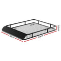 Giantz 123cm Car Roof Rack Basket Luggage Cargo Carrier Black