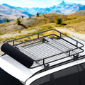 Giantz 123cm Car Roof Rack Basket Luggage Cargo Carrier Black