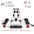 Giantz 4 Bike Carrier Rack Towbar Hitch Ball Mount Tail Light