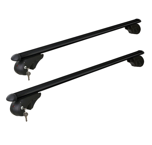 Universal Car Roof Rack 108cm Aluminium Cross Bars Pod Black