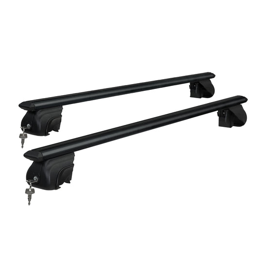 Universal Car Roof Rack Pod 126cm Aluminium Cross Bars Black