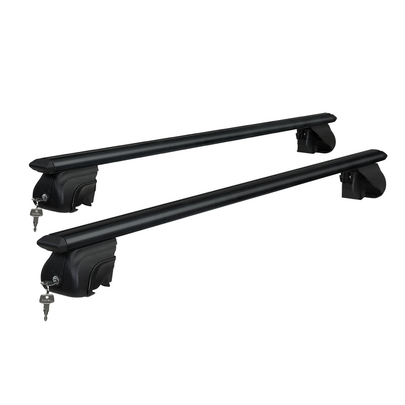 Universal Car Roof Rack Pod 126cm Aluminium Cross Bars Black